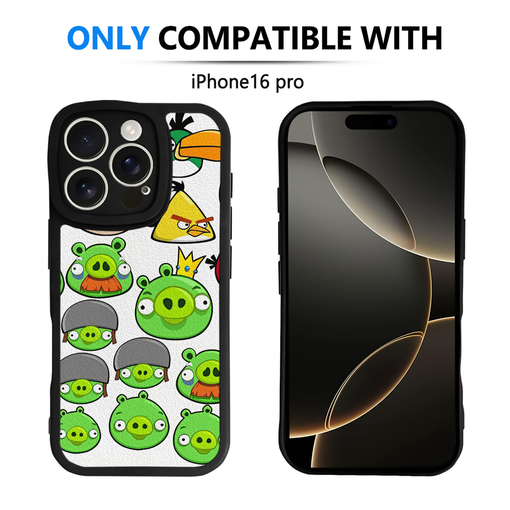 （画像用） Angry Birds アングリーバード 【iPhone 16シリーズ対応】シリコンスマホケース（レザー調） 材質：シリコン